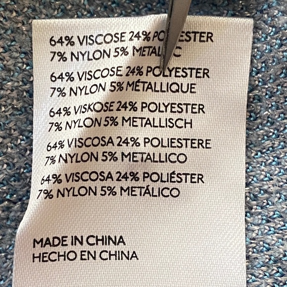 Anthropologie The Beatriz Mock-Neck Sweater Lurex Edition Blue Size XS - Picture 15 of 16